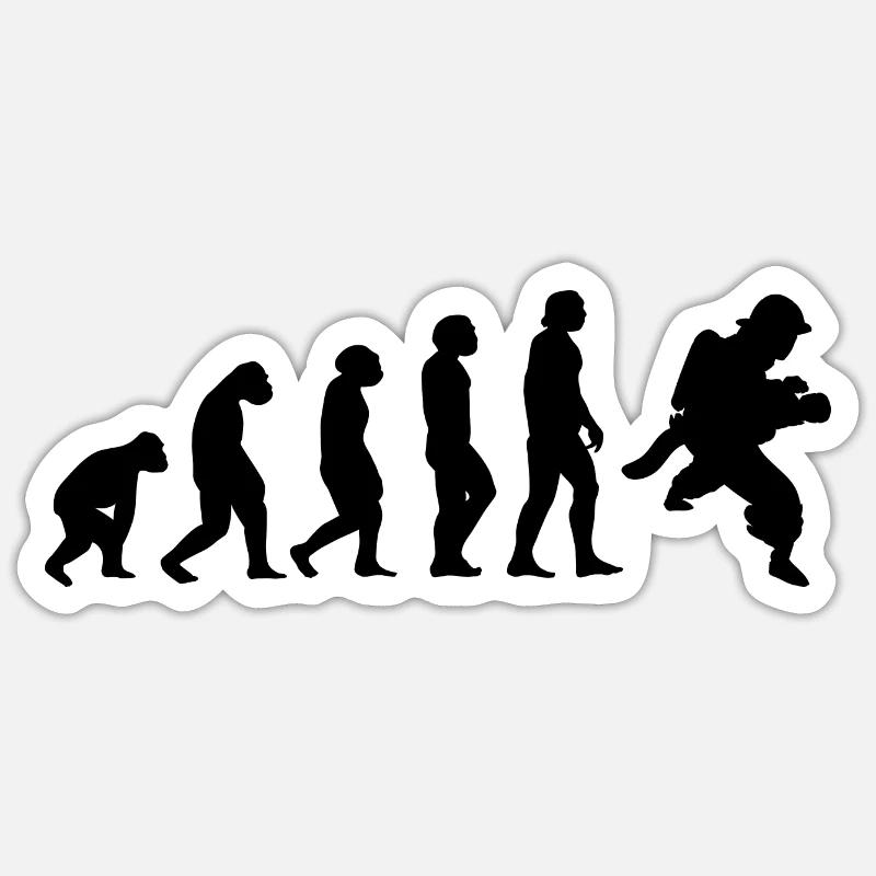 Evolution et pompier - Sticker taille S (10 x 10 cm)