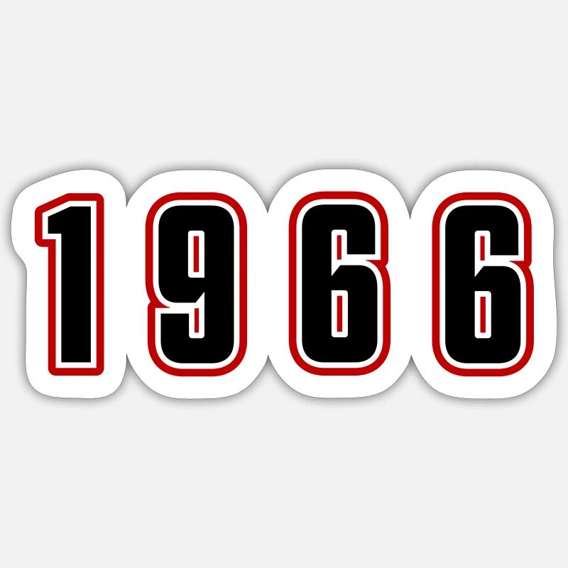 Numéro d’année 1966 - Sticker taille S (10 x 10 cm) - blanc mat