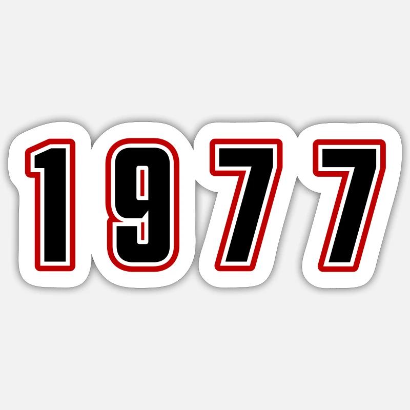 Numéro de l’année 1977 - Sticker taille S (10 x 10 cm) - blanc mat
