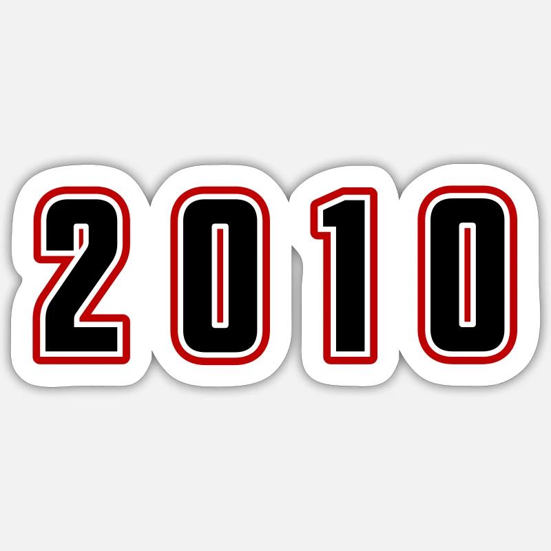 Numéro de l’année 2010 - Sticker taille S (10 x 10 cm) - blanc mat