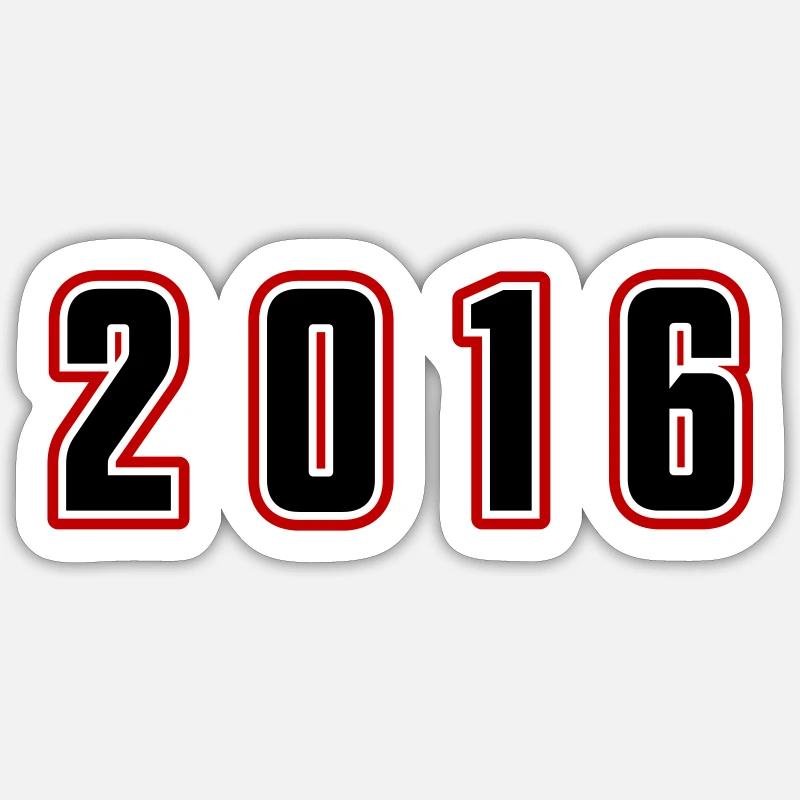 Numéro de l’année 2016 - Sticker taille S (10 x 10 cm) - blanc mat