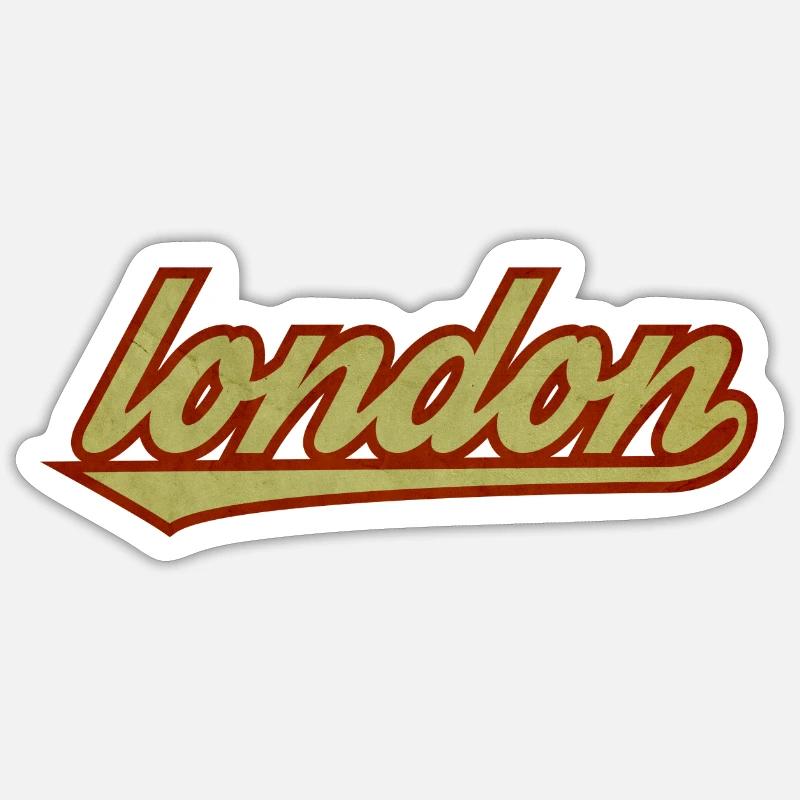 London Retro Script Logo Sticker size S (10 x 10 cm)