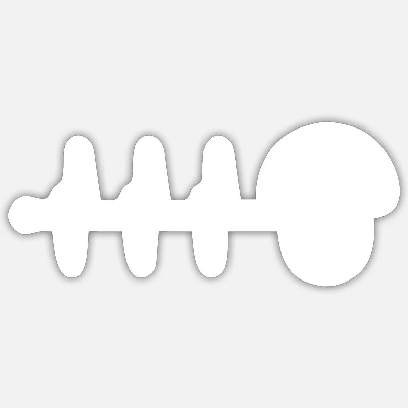 Pouls de champignon - Sticker taille S (10 x 10 cm) - blanc mat
