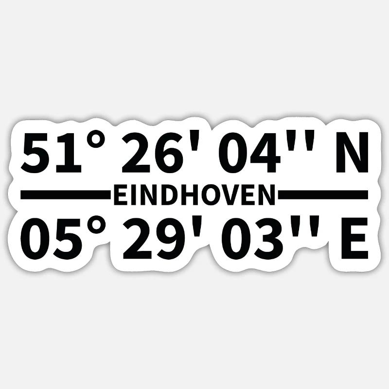 Eindhoven coordinates - Sticker size S (10 x 10 cm) - white matte