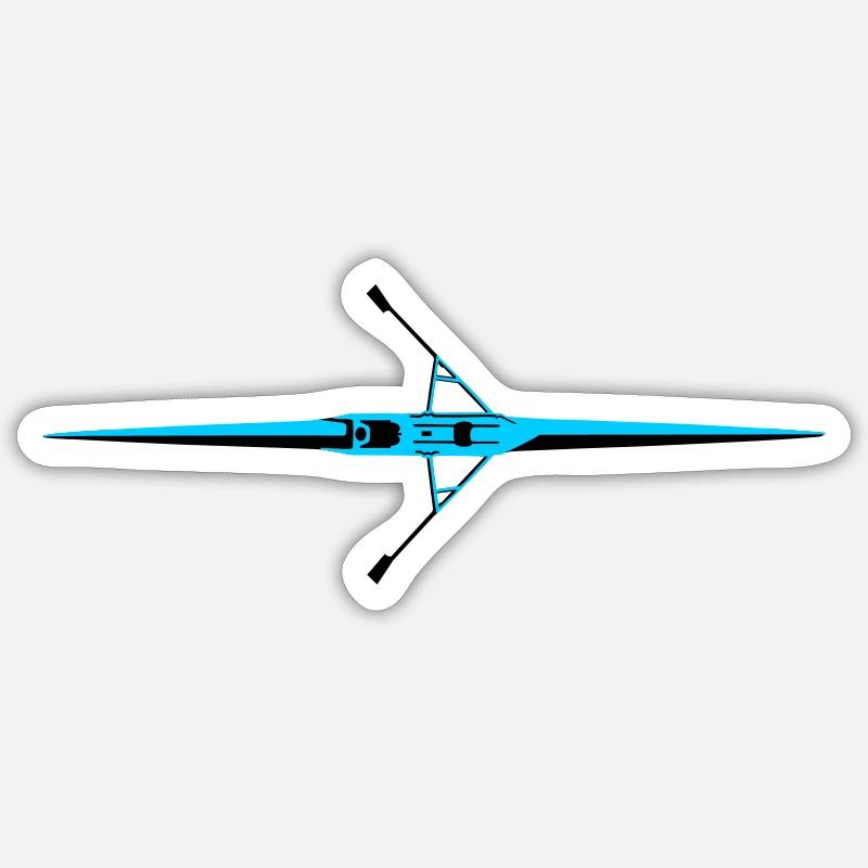 Rameur, aviron - Sticker taille S (10 x 10 cm) - blanc mat