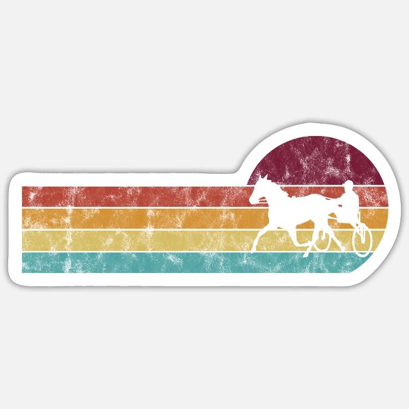 Traber Trabrennen in retro oder vintage Style Sticker Größe S (10 x 10 cm)