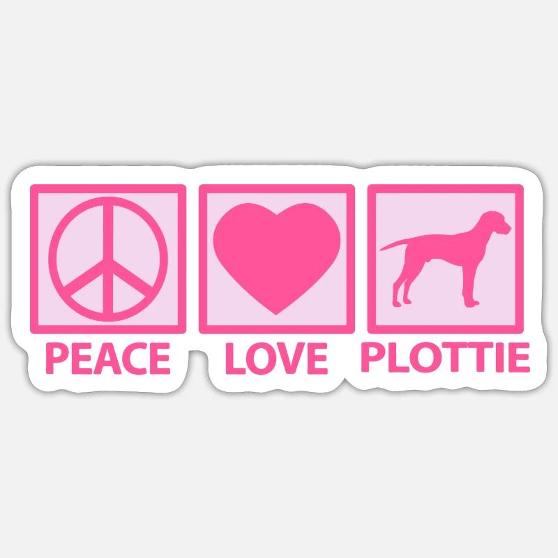 Plott Hound Plotthound Mom Mama Pink Peace Love Sticker Größe S (10 x 10 cm)