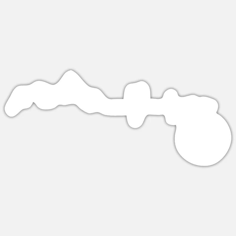 Heartbeat - Compass - Mountain - (6) - Sticker size S (10 x 10 cm) - white matte