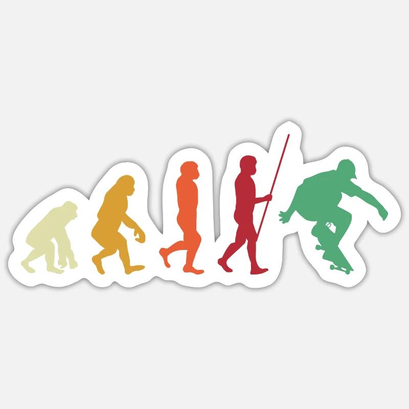 Skater Evolution Skateboard Longboard Halfpipe Sticker Größe S (10 x 10 cm)