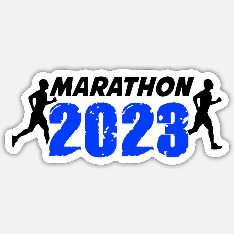 Marathon 2023 - Sticker taille S (10 x 10 cm) - blanc mat