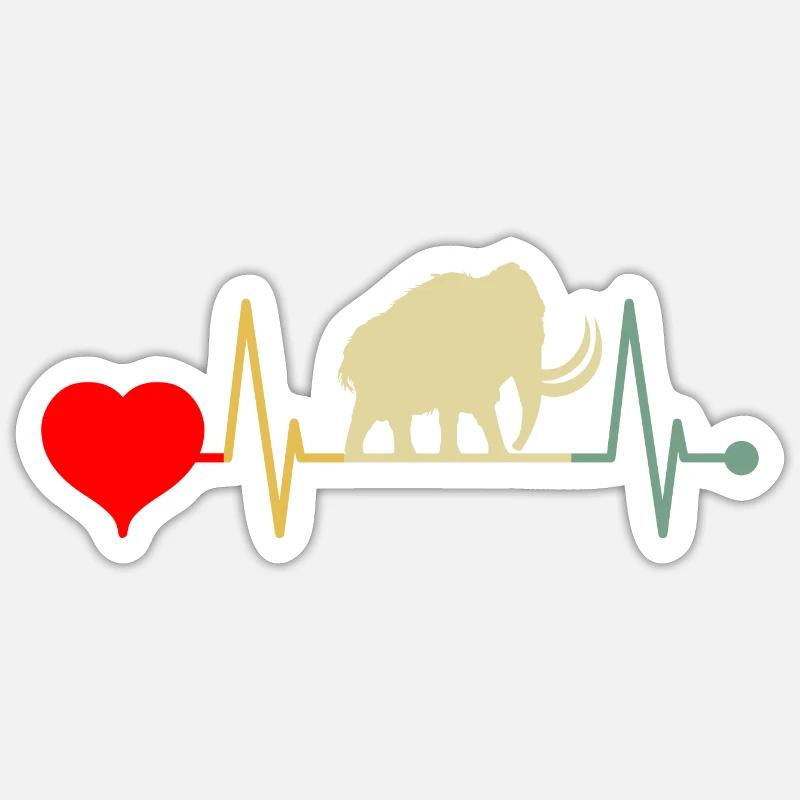 Mammut Elefant Mountain Urzeit Fans Vintage - Sticker Größe S (10 x 10 cm) - Mattweiß