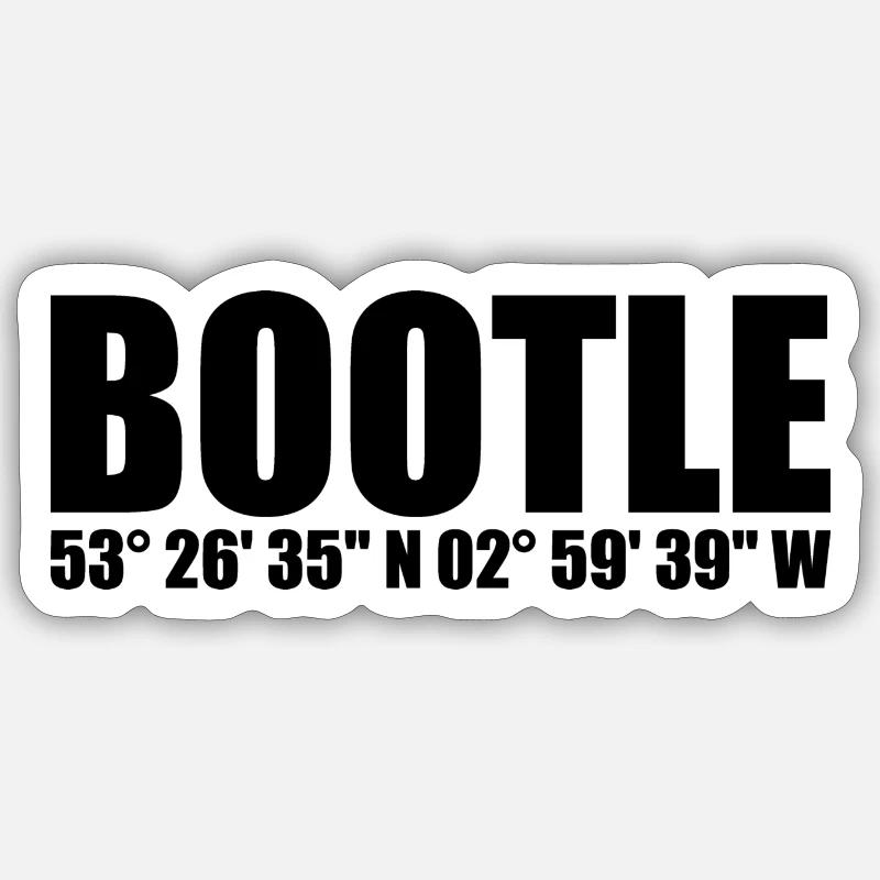 Coordonnées de Bootle - Sticker taille S (10 x 10 cm) - blanc mat