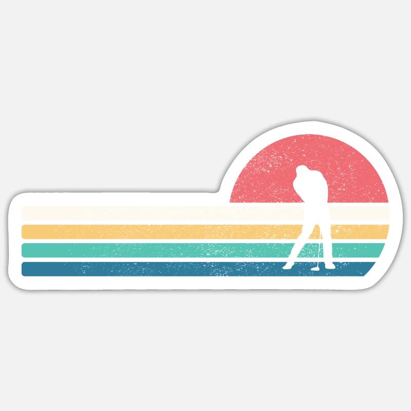 Golf Golfer Sport Geschenk Hobby - Sticker Größe S (10 x 10 cm) - Mattweiß