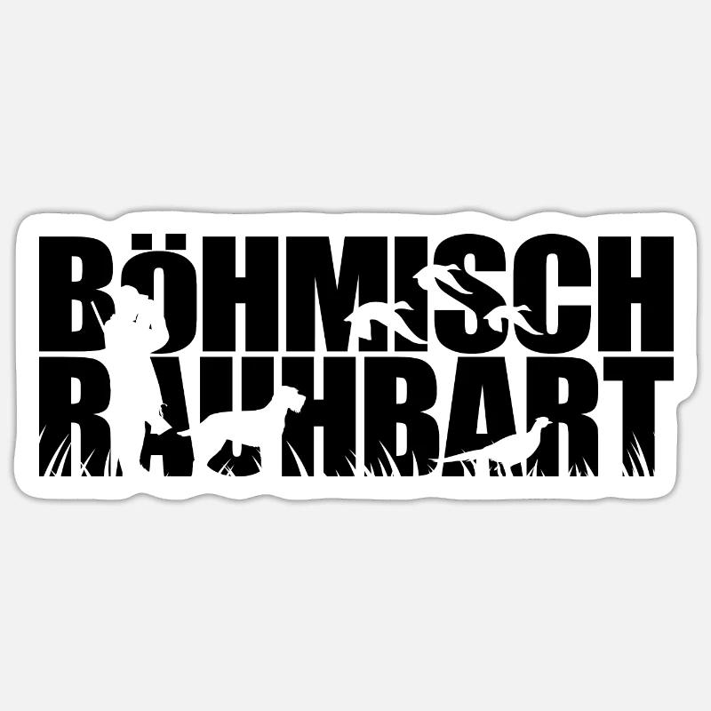 BÖHMISCH RAUHBART Jagdhunde Jagdhund Wilsigns Sticker Größe S (10 x 10 cm)