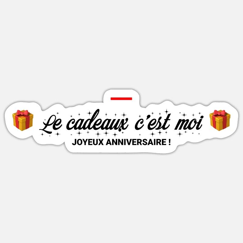 JOYEUX ANNIVERSAIRE - Sticker taille S (10 x 10 cm) - blanc mat