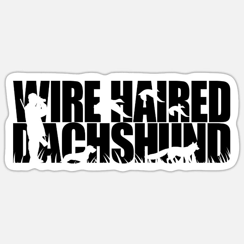 WIREHAIRED DACHSHUND Hunting Dog Wilsigns Hunter - Sticker size S (10 x 10 cm) - white matte