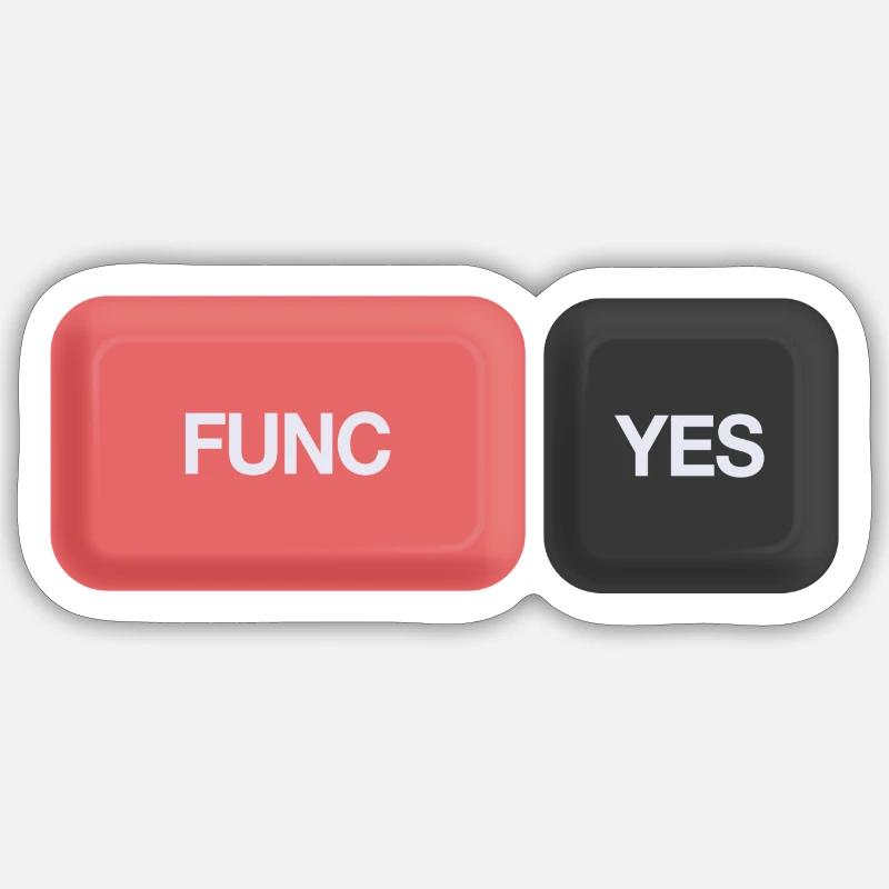 Func Yes - Sticker Größe S (10 x 10 cm) - Mattweiß