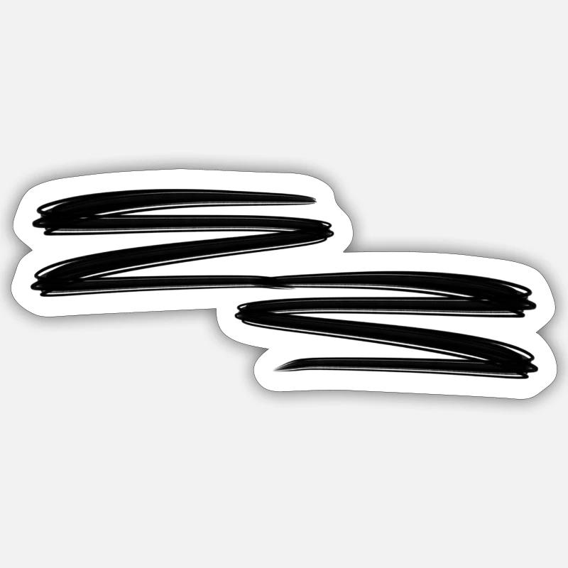 Dashes Dash lines Line - Sticker size S (10 x 10 cm) - white matte