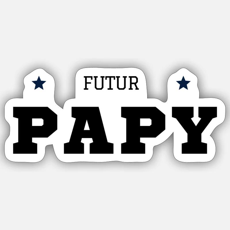 Futur papy - Sticker taille S (10 x 10 cm) - blanc mat