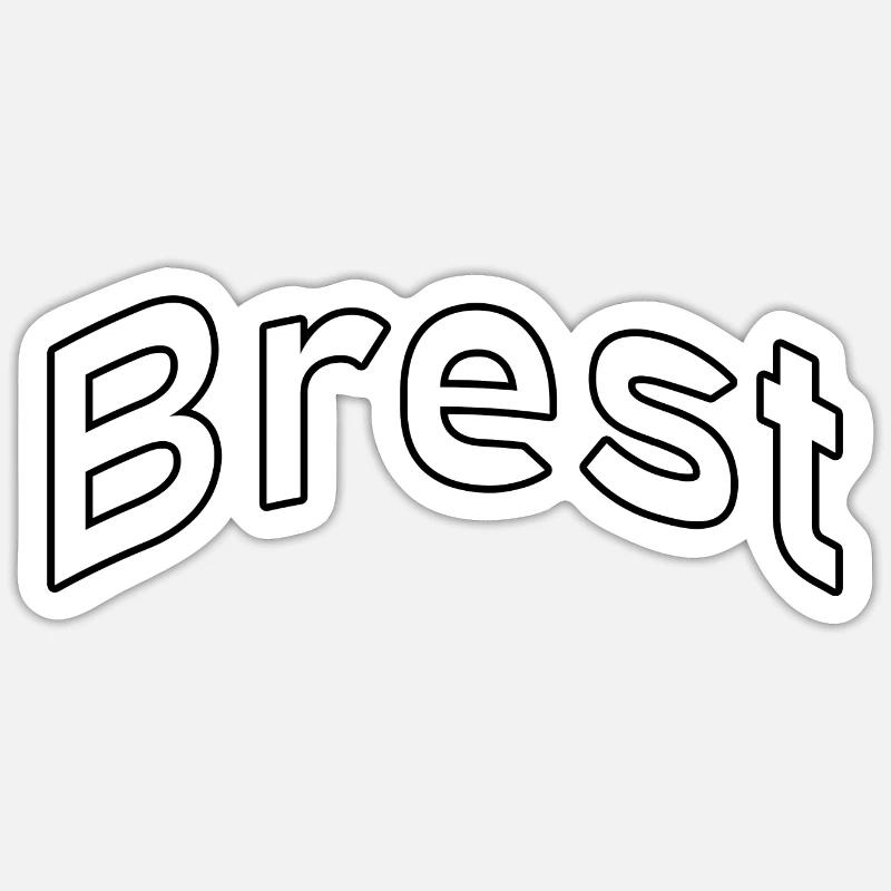 Brest - Sticker taille S (10 x 10 cm) - blanc mat