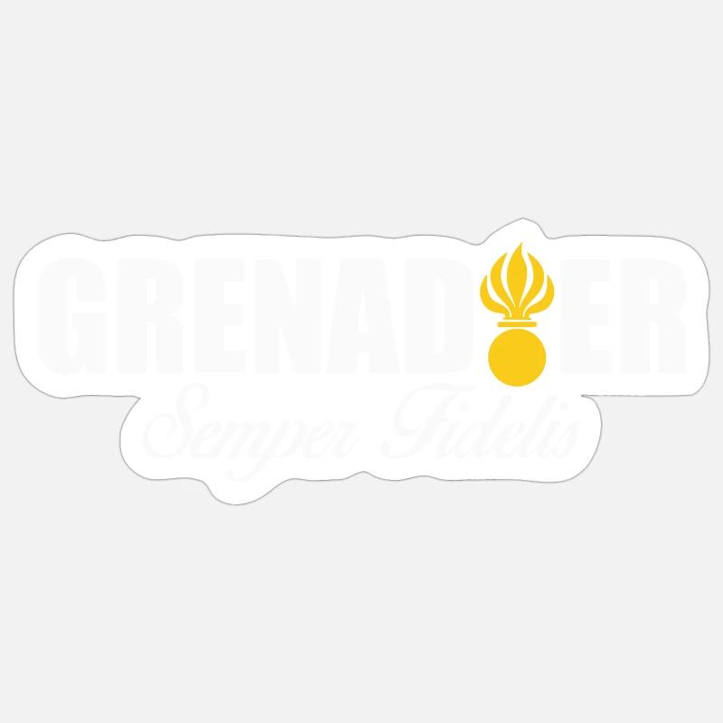 Grenadier - Sticker Größe S (10 x 10 cm) - Mattweiß