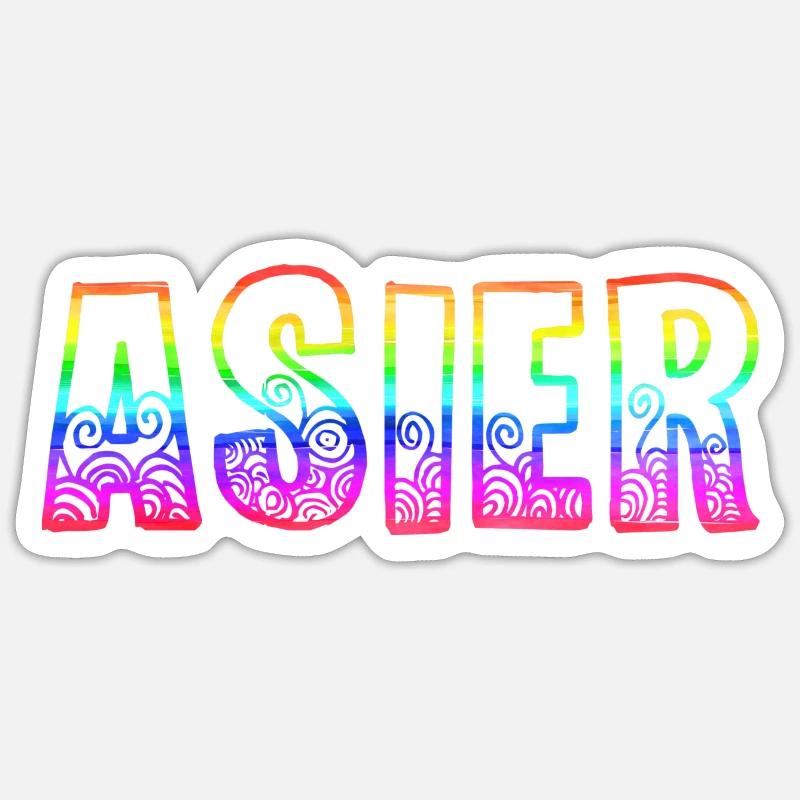 asier rs regenbogen - Sticker Größe S (10 x 10 cm) - Mattweiß