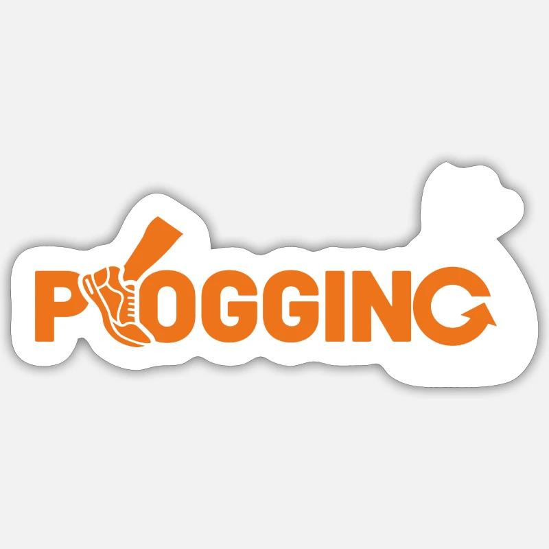 Plogging Logo - Sticker size S (10 x 10 cm) - white matte