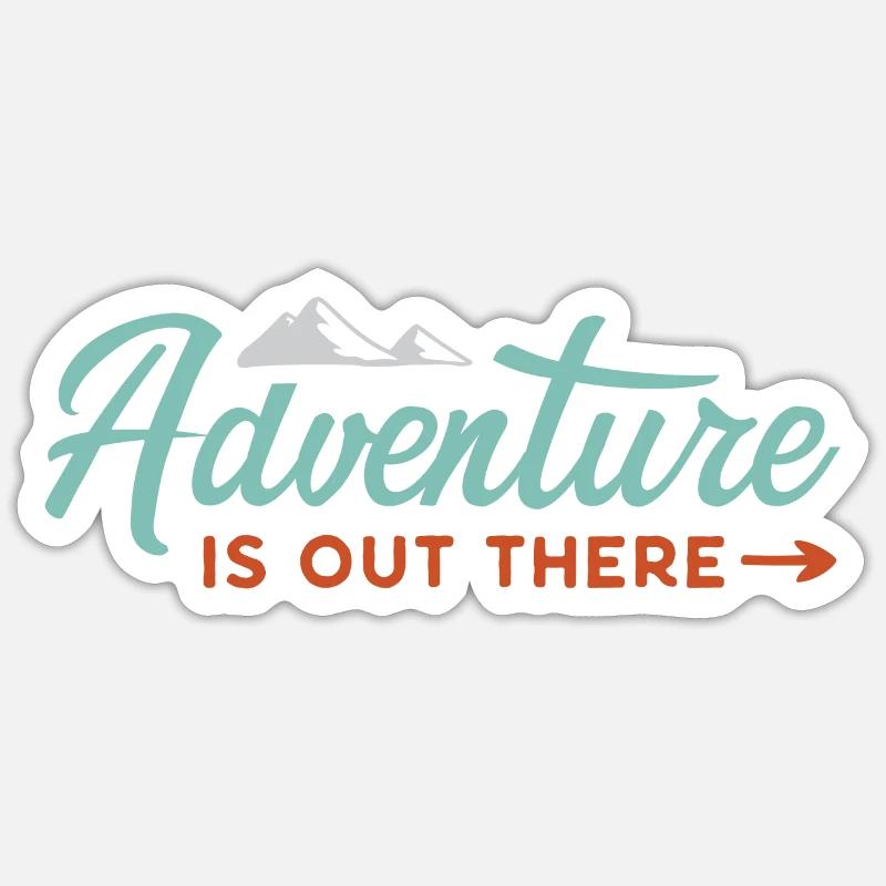 L’aventure est là-bas - Sticker taille S (10 x 10 cm) - blanc mat