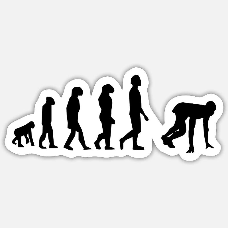 100 meters evolution - Sticker size S (10 x 10 cm) - white matte