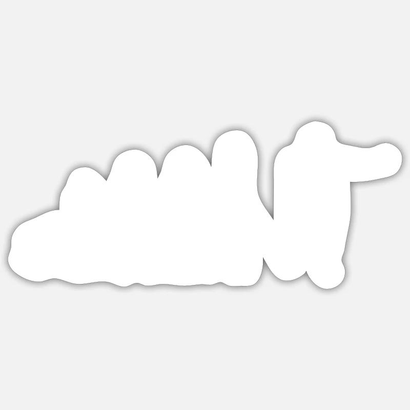 Evolution des Gewichtswurfs - Sticker Größe S (10 x 10 cm) - Mattweiß