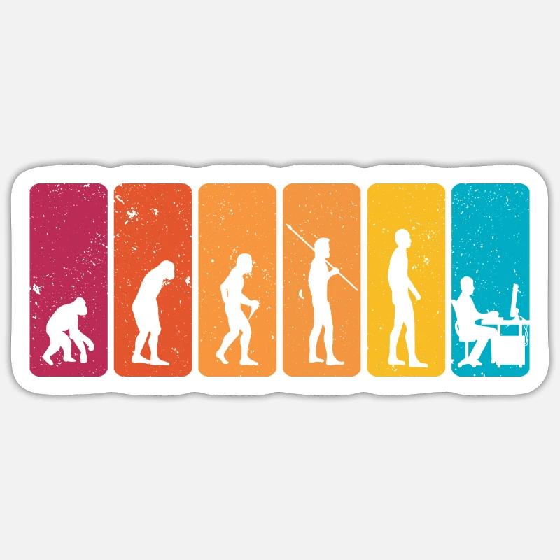 Gamer Evolution Cool Rétro Evolution De L’Homme Sticker taille S (10 x 10 cm)