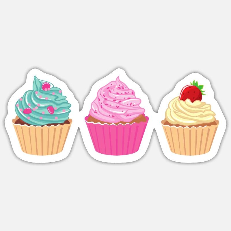 Collection cupcake - Sticker taille S (10 x 10 cm) - blanc mat