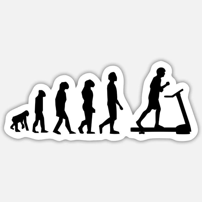 Treadmill evolution - Sticker size S (10 x 10 cm) - white matte