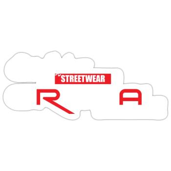 Original Black Design Streetwear Shirt Denim Style - Sticker Größe S (10 x 10 cm) - Mattweiß - Vorne