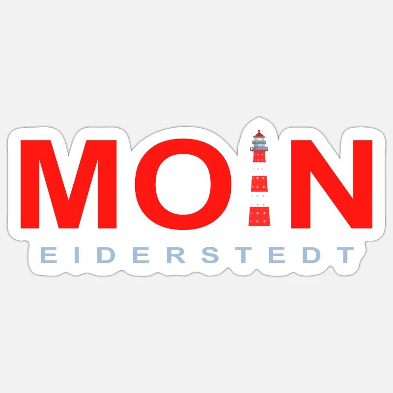 Moin Eiderstedt, Leuchtturm Westerheversand Sticker Größe S (10 x 10 cm)