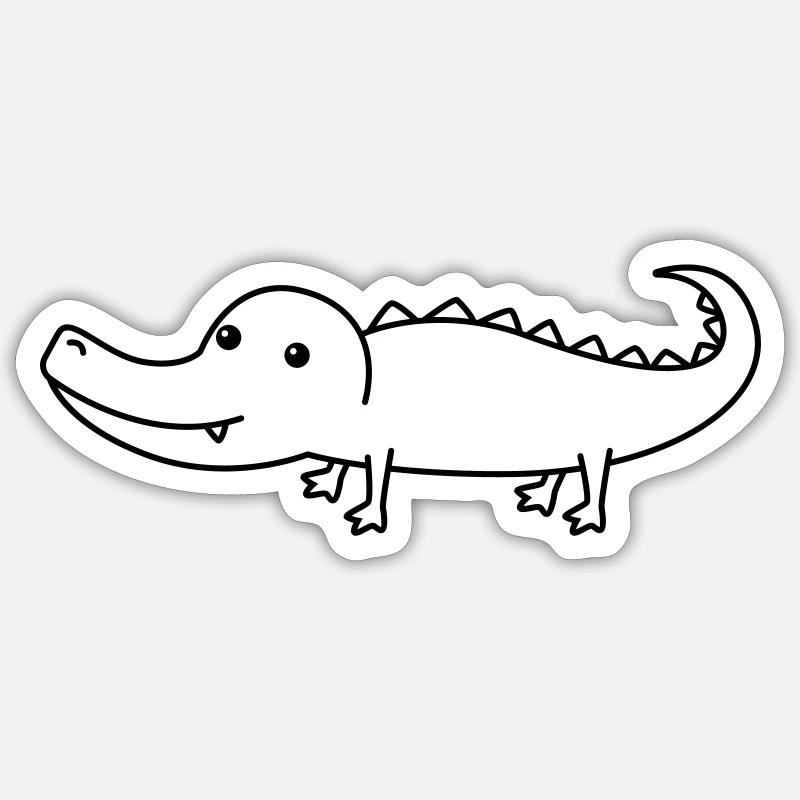 Alligator Comic Animal - Sticker size S (10 x 10 cm) - white matte
