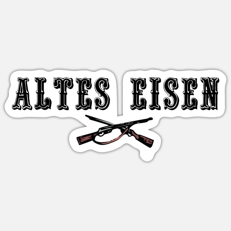 Altes Eisen - Sticker Größe S (10 x 10 cm) - Mattweiß