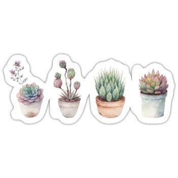 Succulents for plant lovers - Sticker size S (10 x 10 cm) - white matte - Front