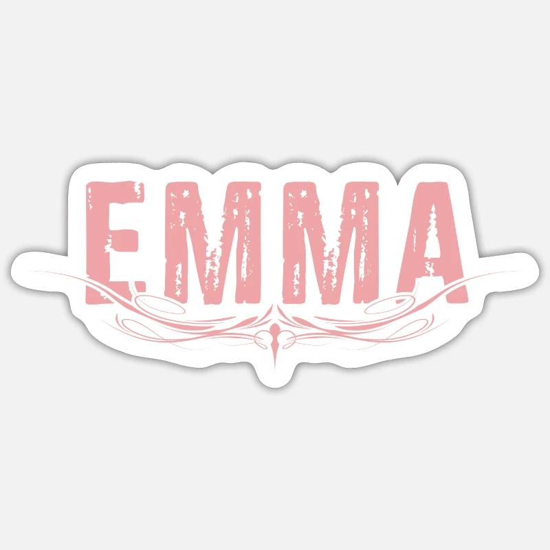 EMMA décoré - Sticker taille S (10 x 10 cm) - blanc mat