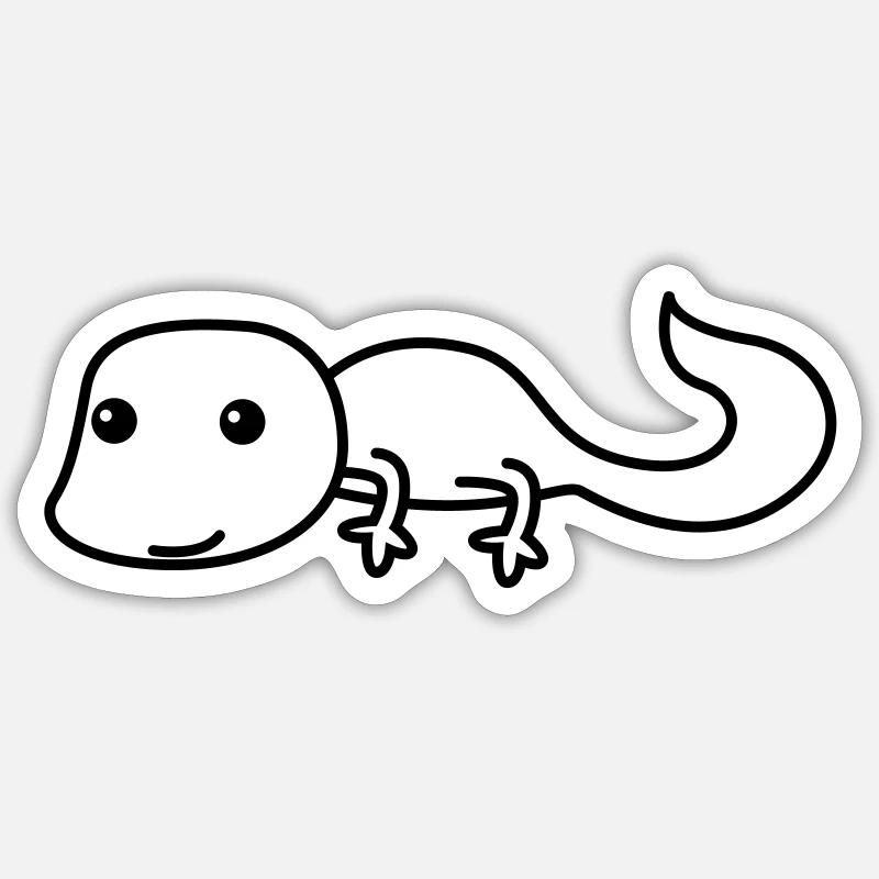 Gecko Comic Tier - Sticker Größe S (10 x 10 cm) - Mattweiß