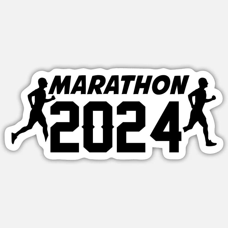 marathon 2024 - Sticker Größe S (10 x 10 cm) - Mattweiß
