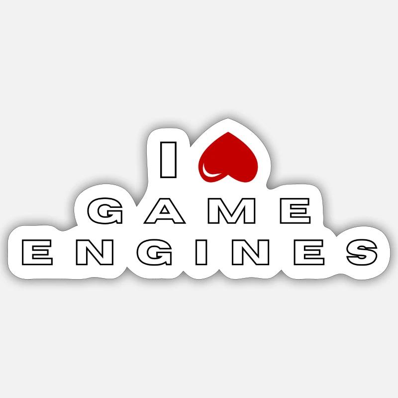 Ich hasse Game-Engines - Sticker Größe S (10 x 10 cm) - Mattweiß