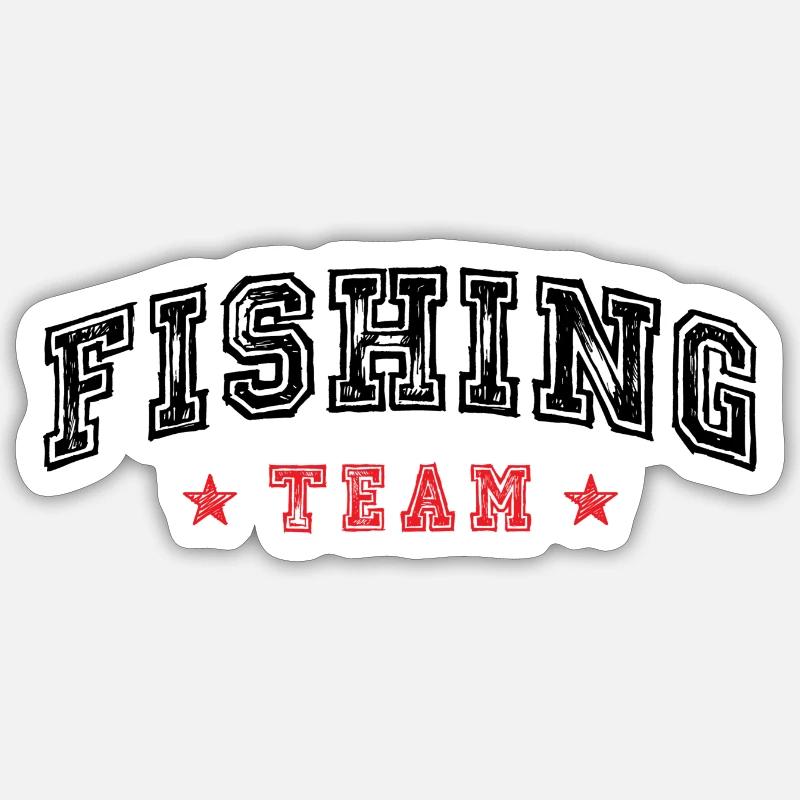 Équipe de pêche - Sticker taille S (10 x 10 cm) - blanc mat