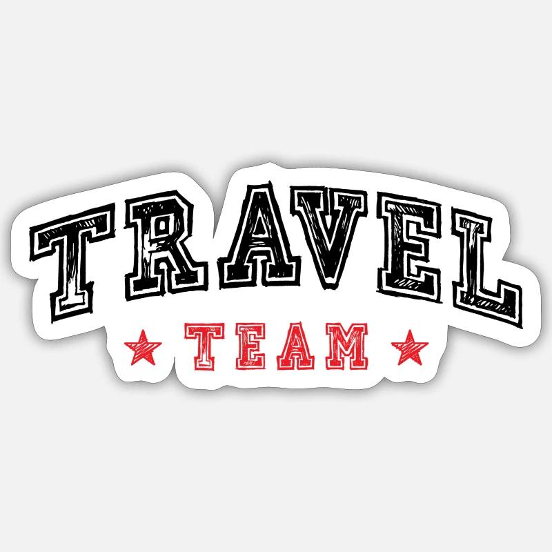 Équipe de voyage - Sticker taille S (10 x 10 cm) - blanc mat