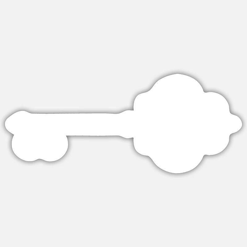 Icône de clé - Sticker taille S (10 x 10 cm) - blanc mat