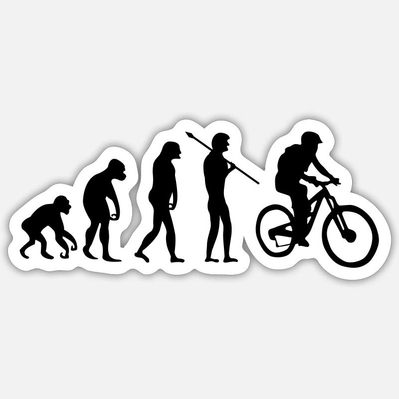 biker evolution - Sticker Größe S (10 x 10 cm) - Mattweiß
