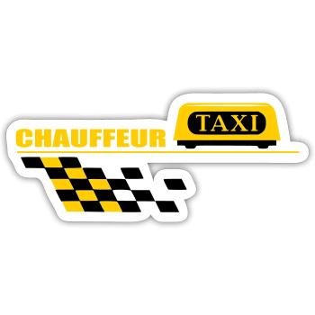 Taxi driver - Sticker size S (10 x 10 cm) - white matte - Front