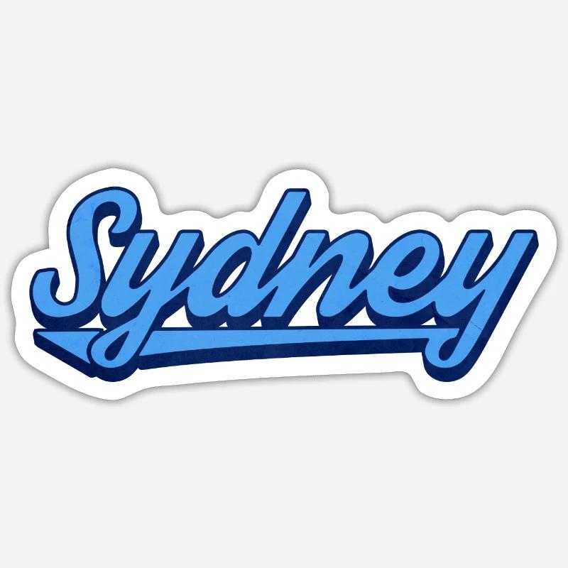 Sydney Ocean Script Logo - Sticker size S (10 x 10 cm) - white matte