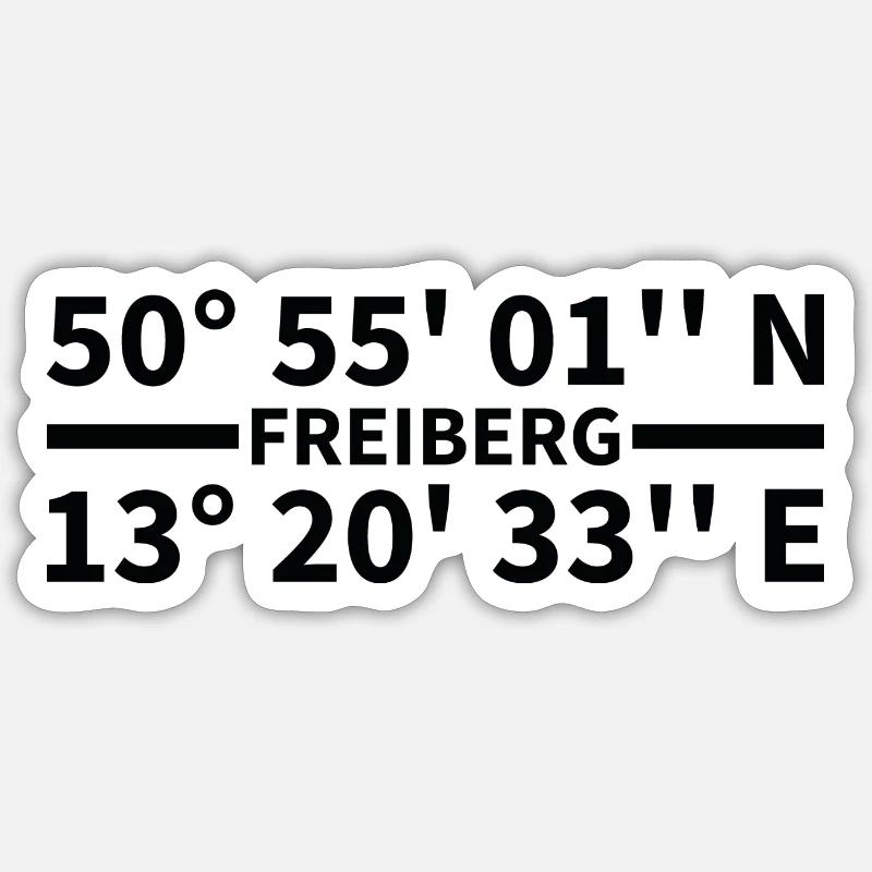 Freiberg Coordinates - Sticker size S (10 x 10 cm) - white matte