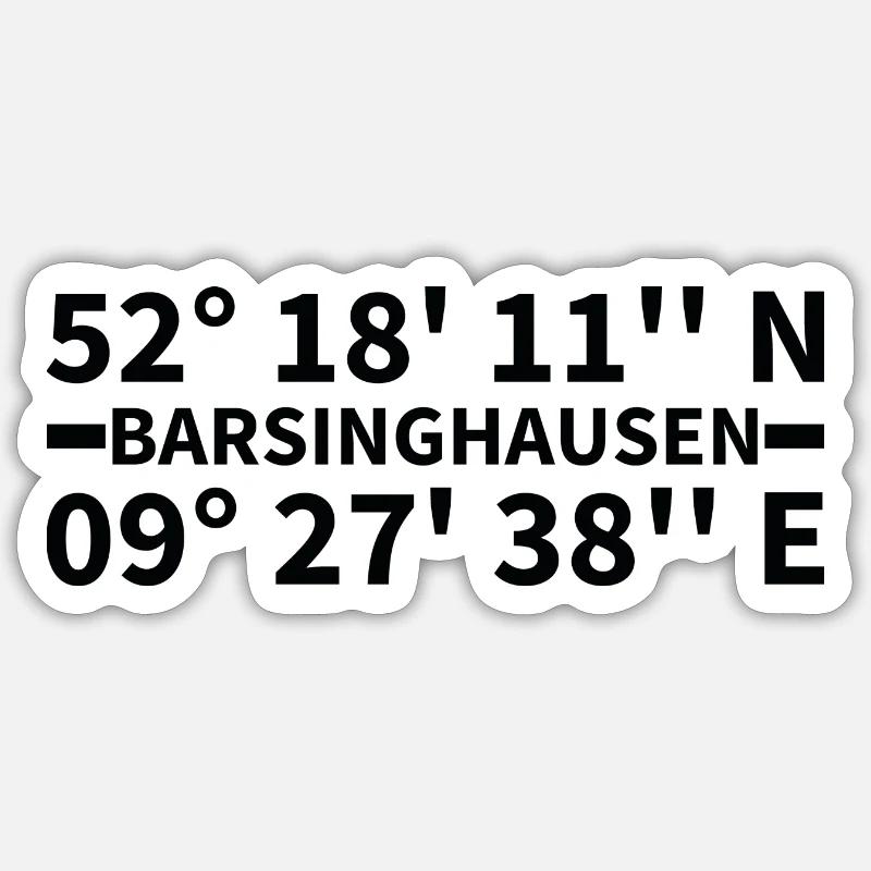 Coordonnées de Barsinghausen - Sticker taille S (10 x 10 cm) - blanc mat